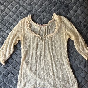 Rebecca Taylor Ivory Polka Dot Blouse